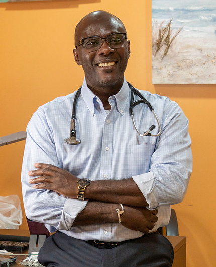 Dr. Victor Bruce MD in the office
